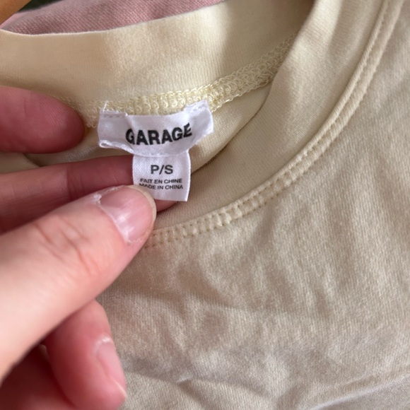 Garage Pale Yellow Fitted Short Sleeve Crop Top - Picture 2 of 2